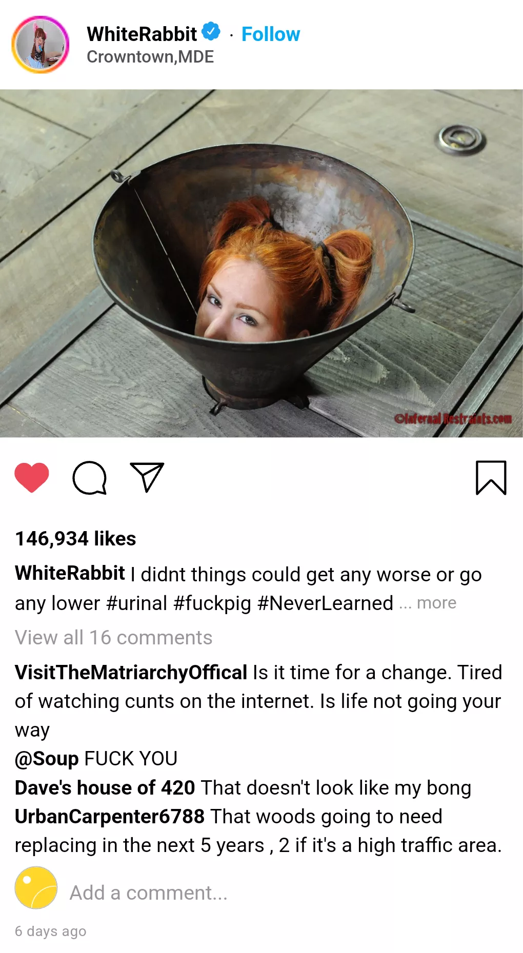 [Cuntstagram] is everyone's aim so bad that the cone needs to be this big