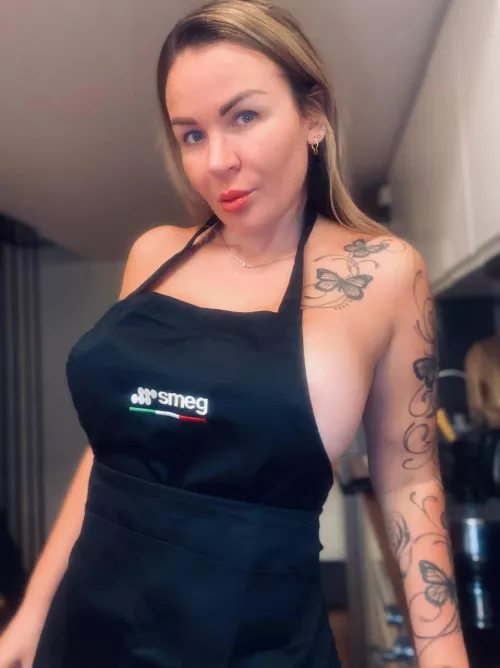 Do you want to take off this apron? Or do you want to get under it?