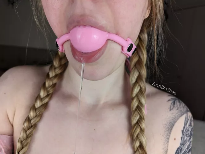 good girls should be gagged until their mouths are needed by a real cock [f]
