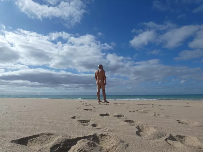 Naked in the beach
