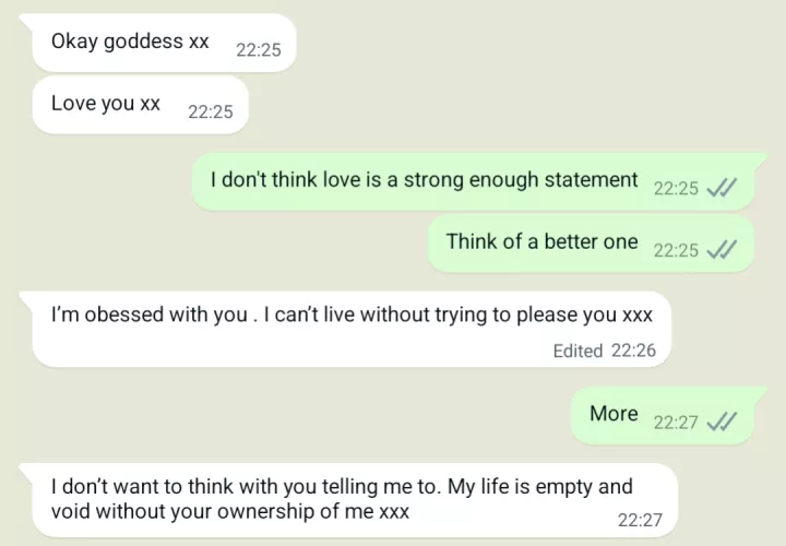 Sometimes it's not about torture... it's about being praised and worshipped 