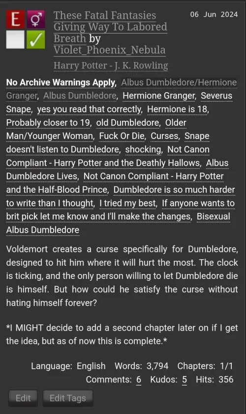 This seems like an excellent place to share my slightly insane fuck or die fic I wrote and posted last week, if anyone is up for an unconventional pairing