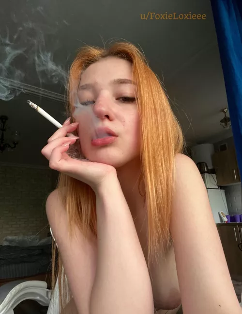Would you suck on my ginger tits while I smoke?