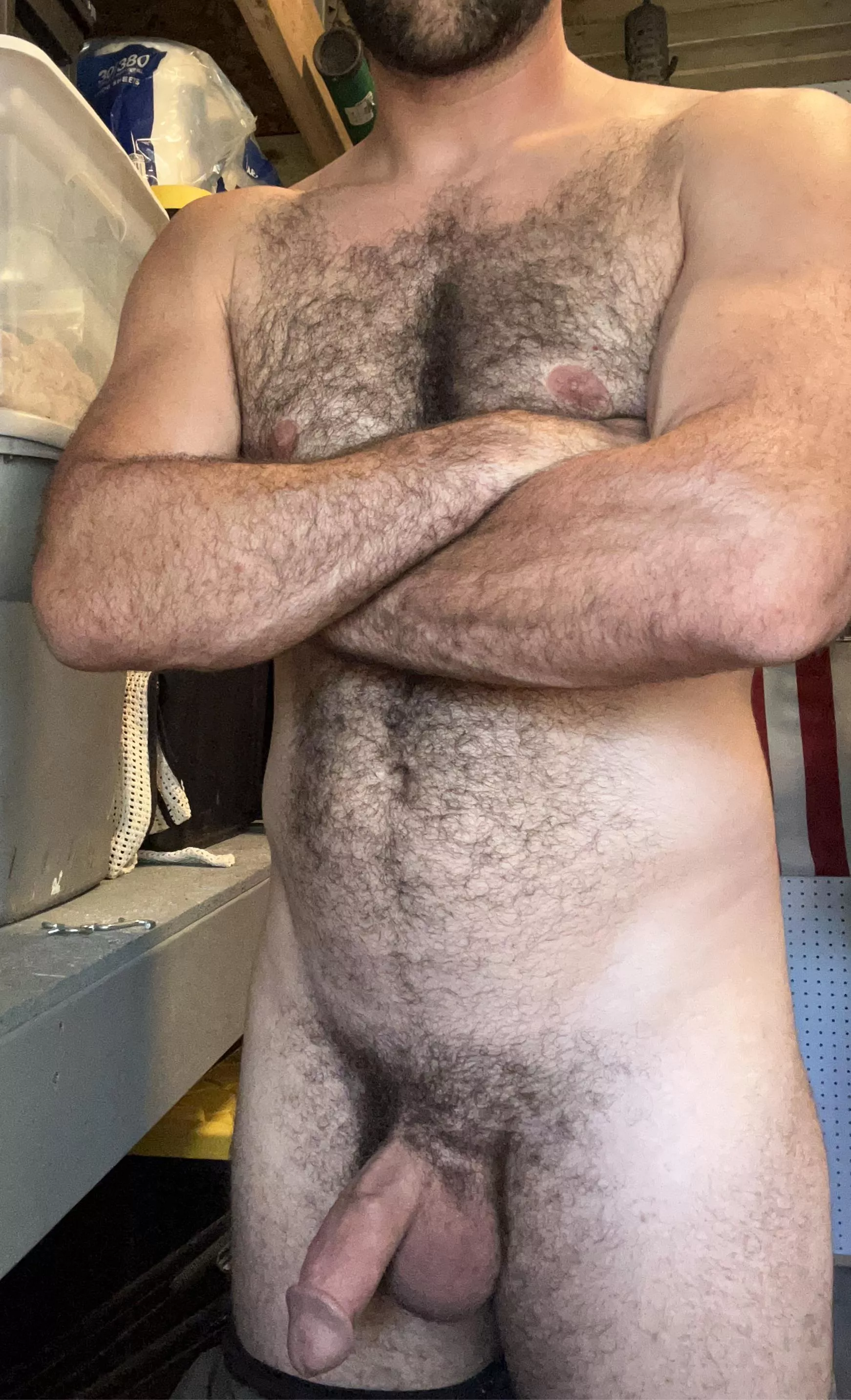 (33) naked dad in the shed!
