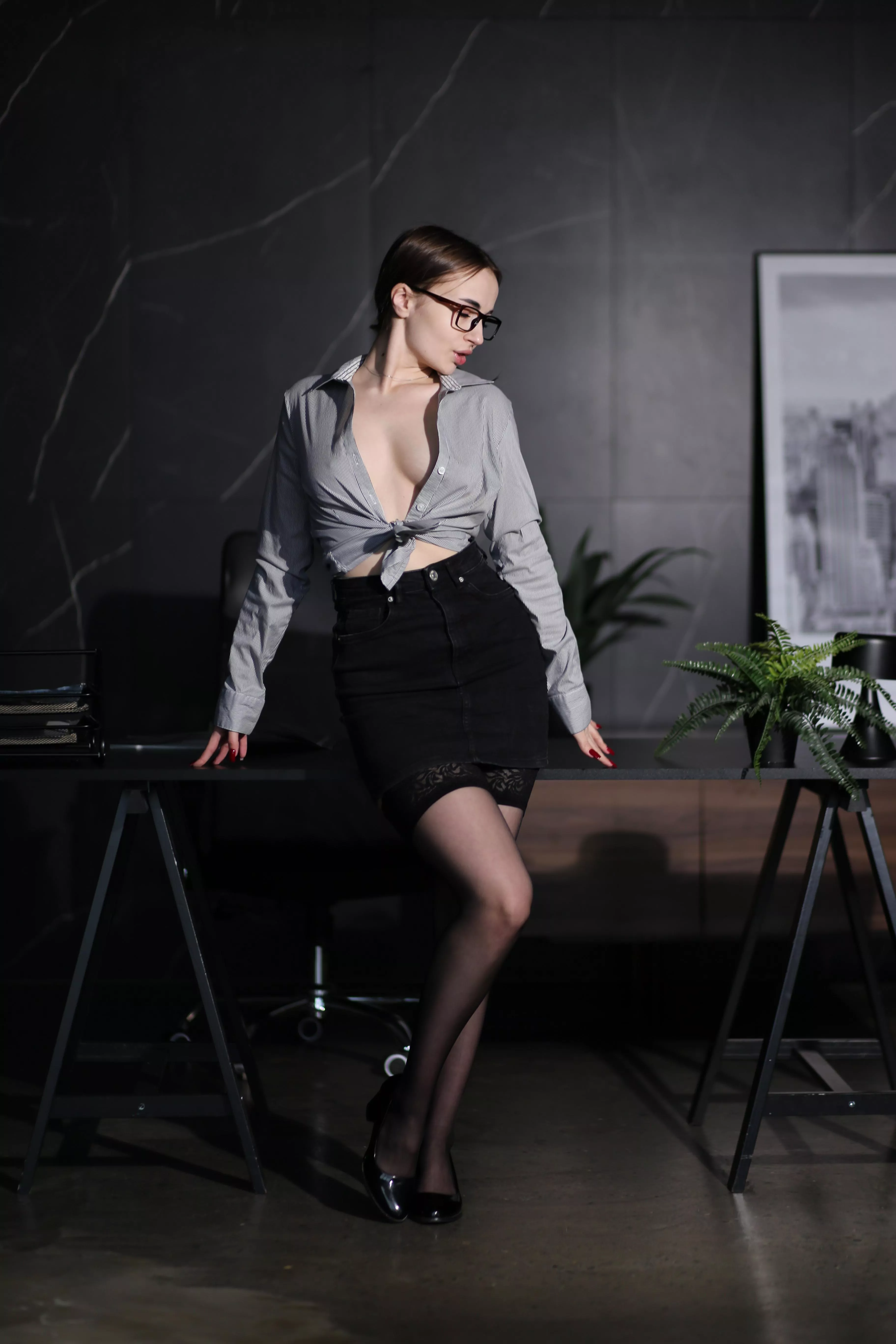 My hot outfit can make our work more productive..