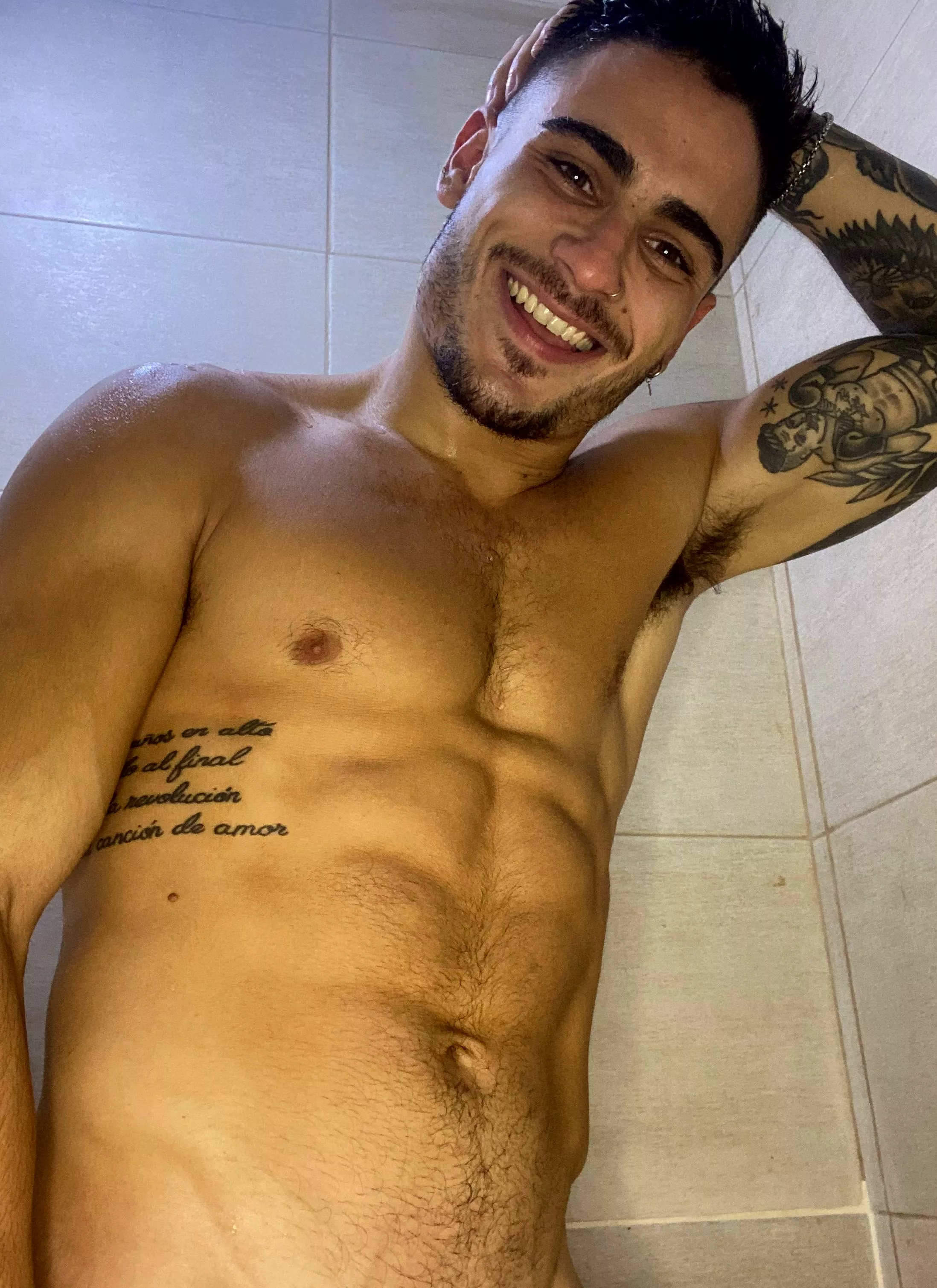 Who wants to soap up this tight, wet body?