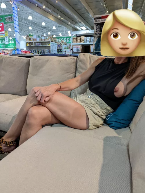 A little nipple slip while out shopping