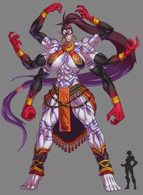 Imagine what she can do with all those arms! 