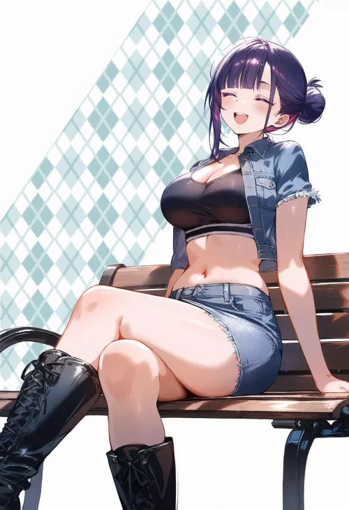 Legs Crossed on the Bench 