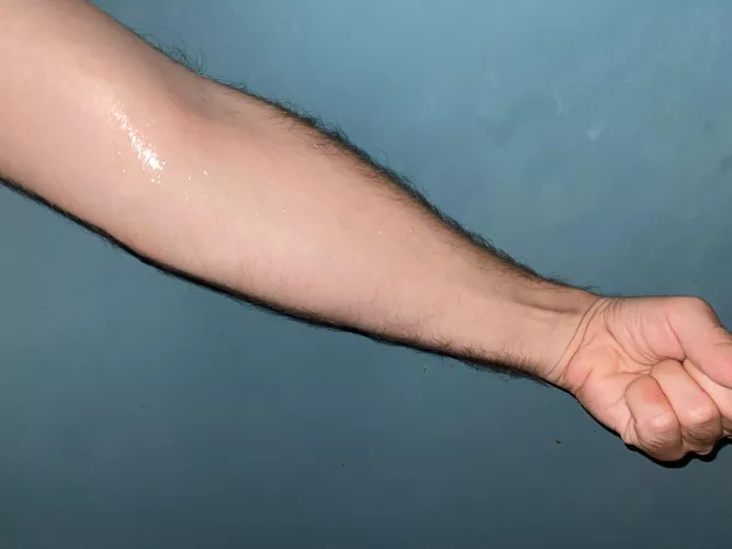 my arm glistening with saliva ✨😏