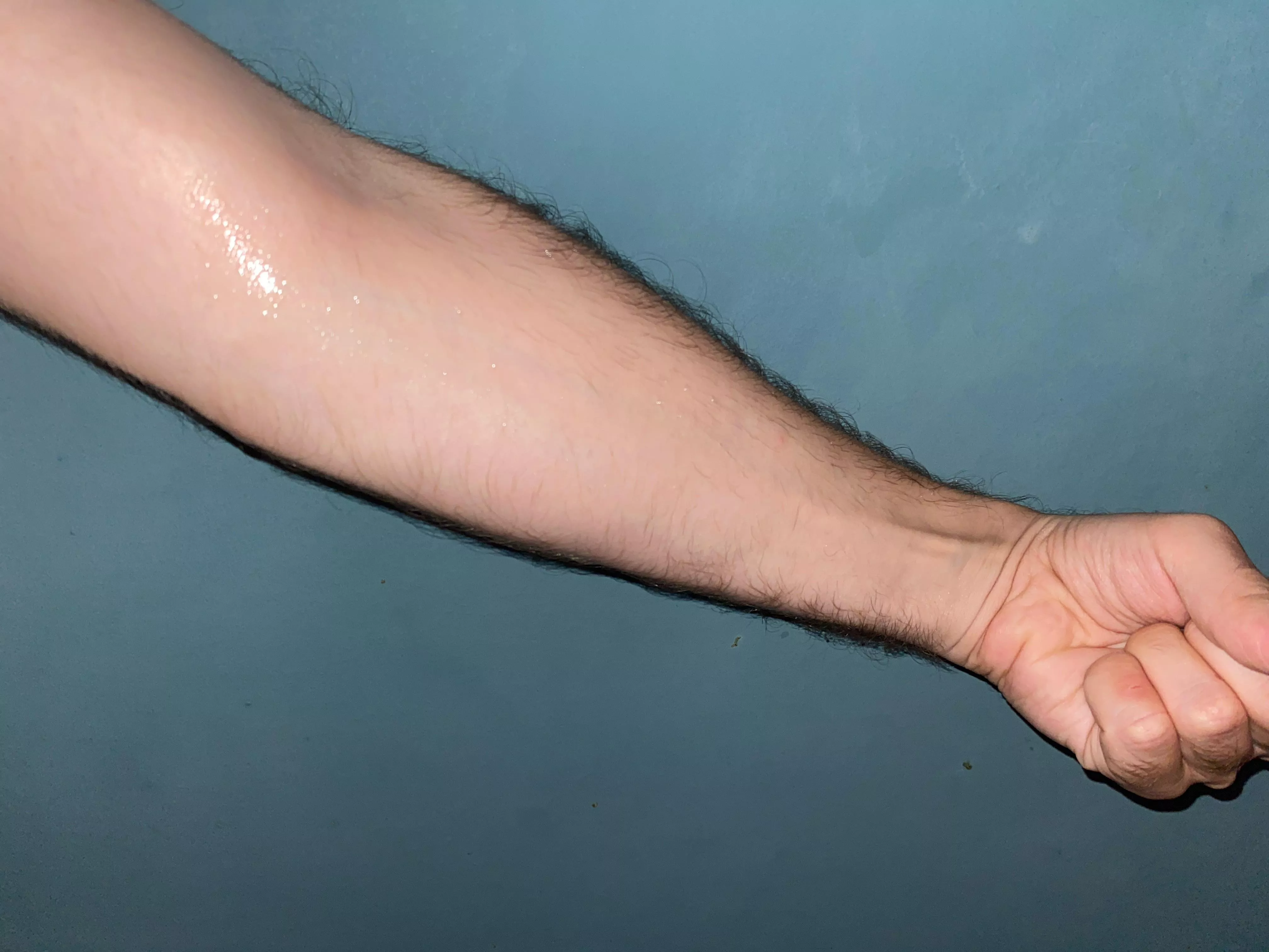 my arm glistening with saliva ✨😏