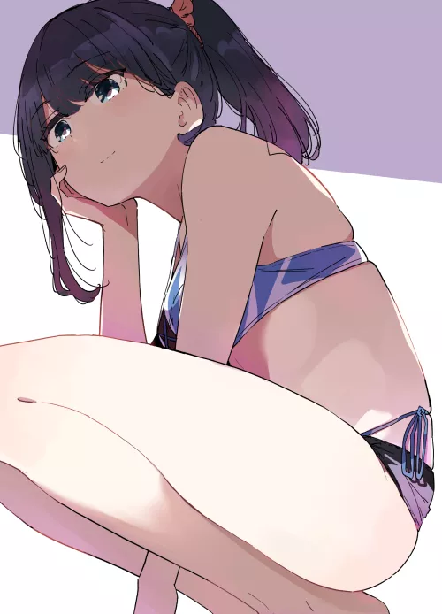 Rikka stooping down