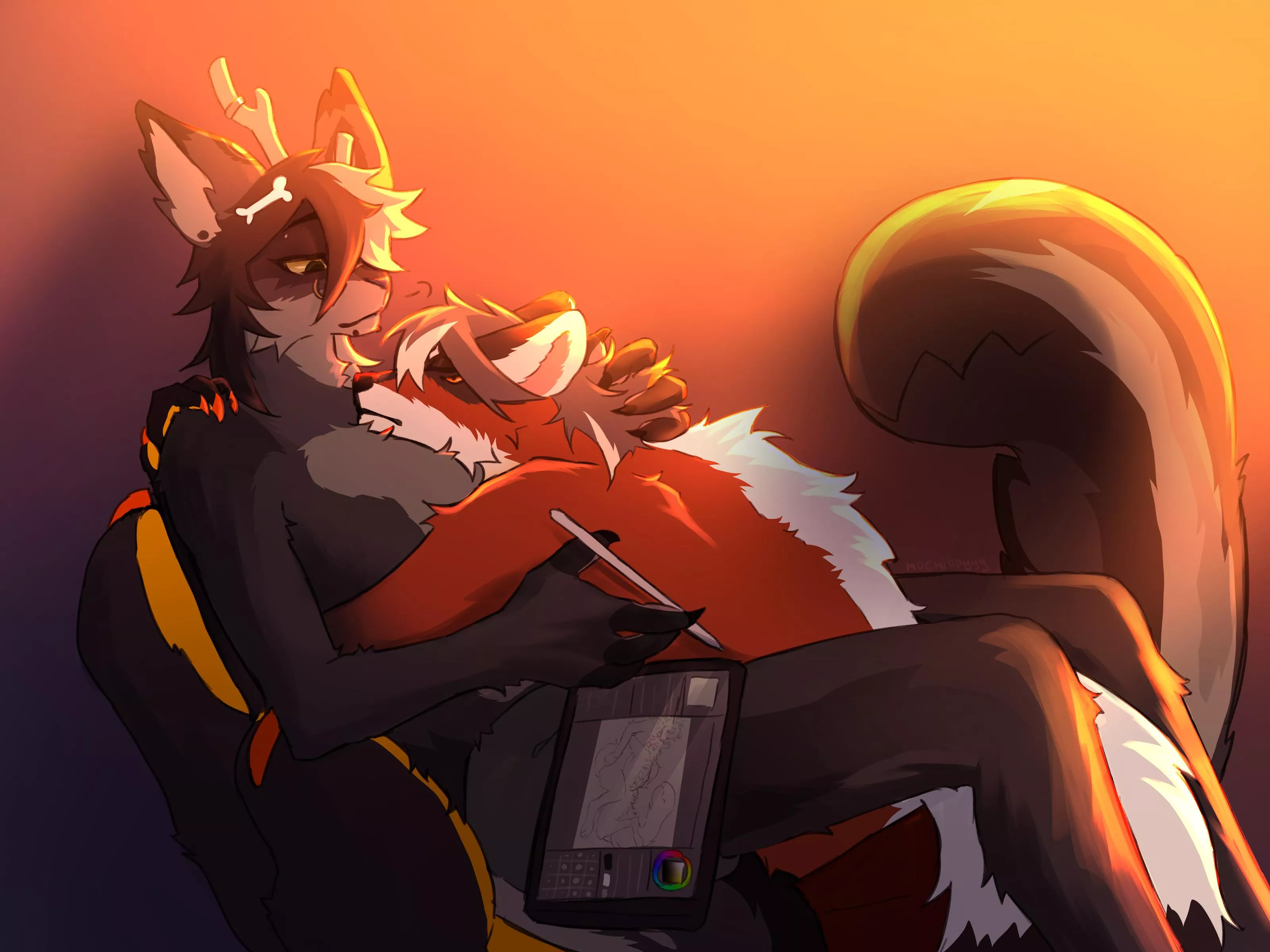 companion? friend? professional cuddle buddy? (my art)