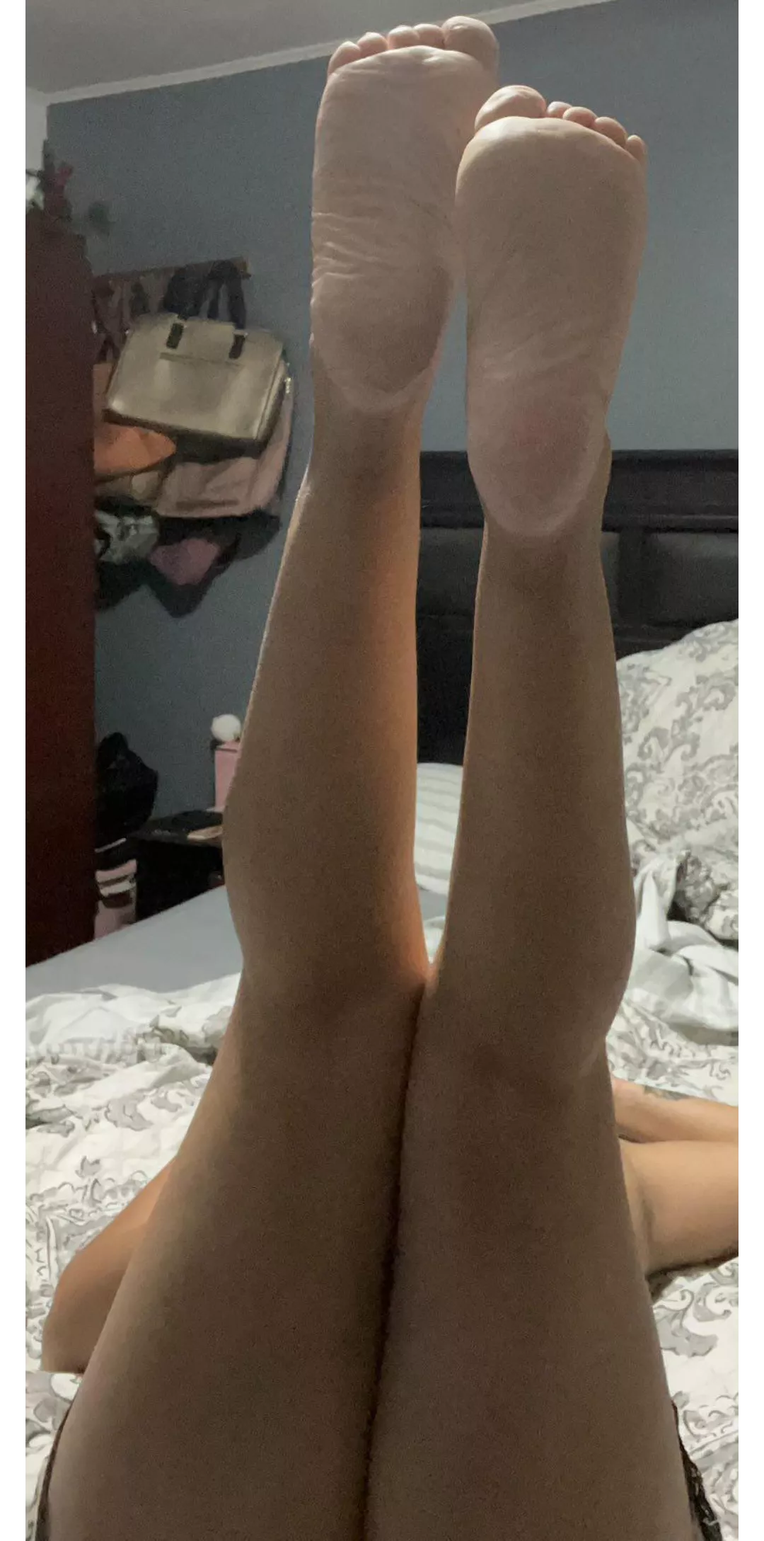 Get home see these feet up in the air and my lovely soles. What are you doing? 