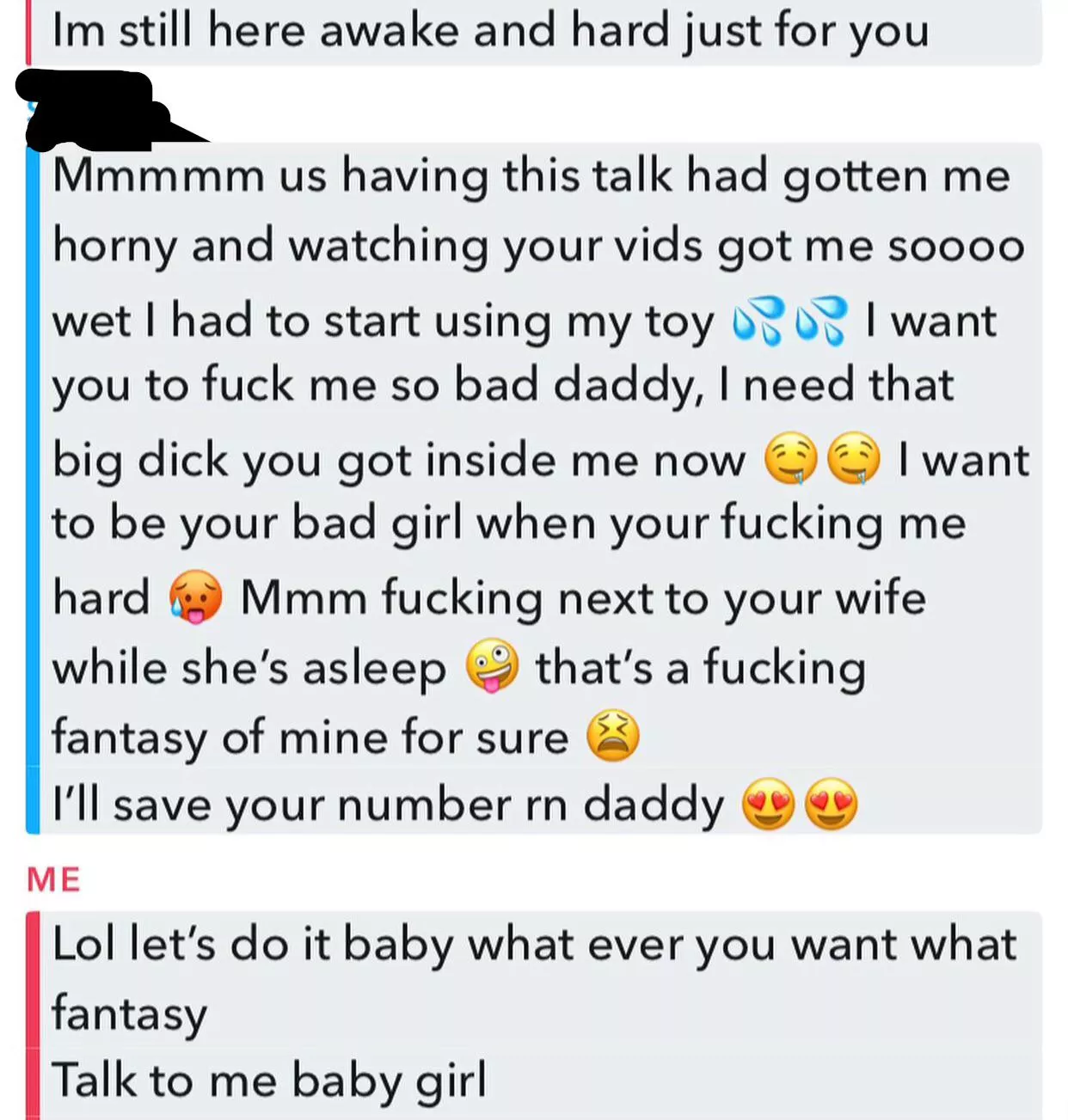 My (F27) husband (M27) sent me screen shots while I’m at work