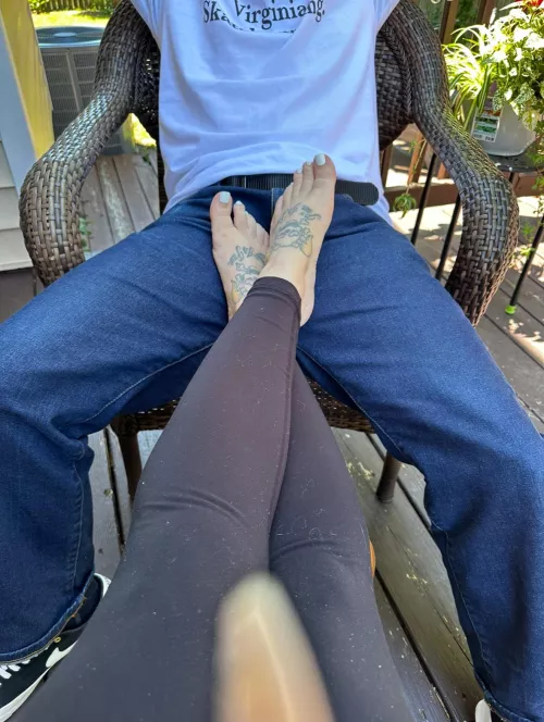 My sweet good boy makes such a nice foot rest. Those skater boys are always the biggest softies