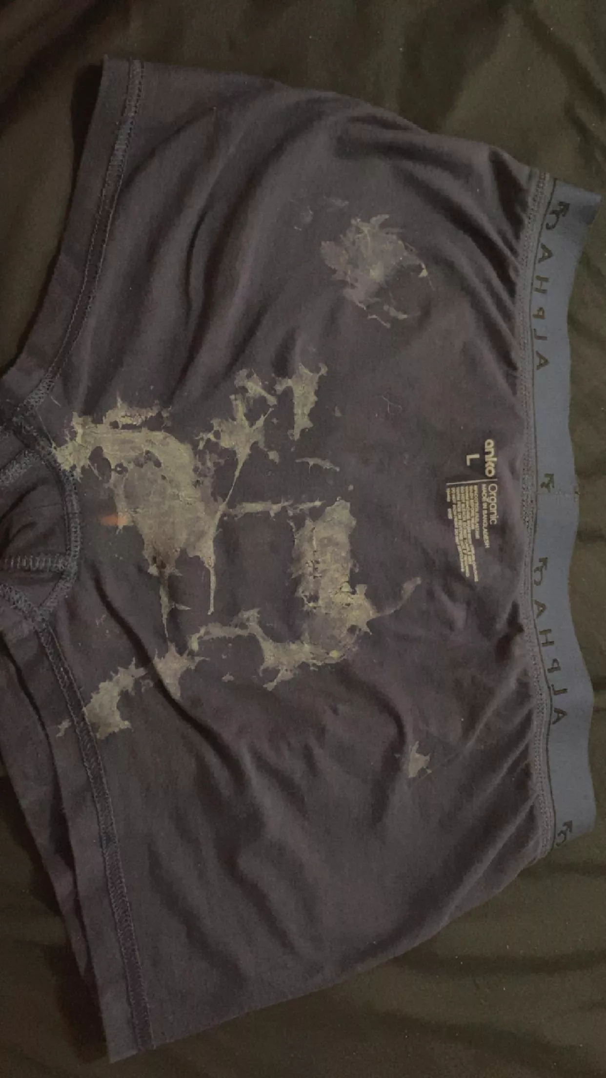 after being a cum dump the loads leaked in to these, definitely never washing gonna keep adding.