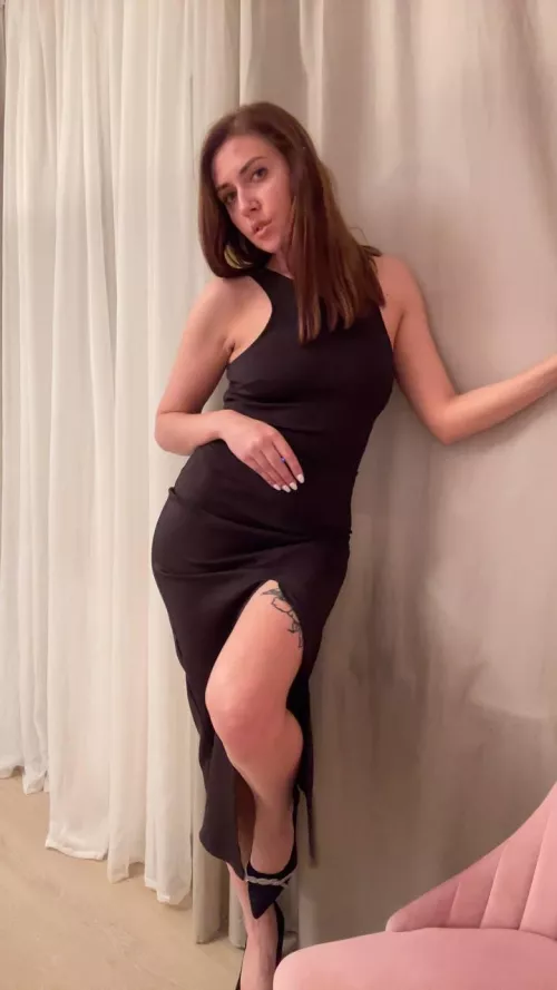 Black and stunningly tight dress
