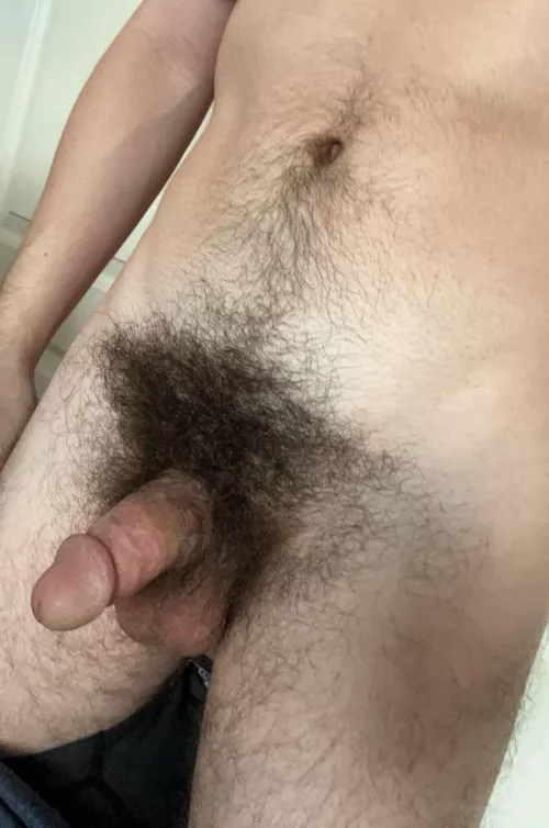 Think my bush and soft cock go well together