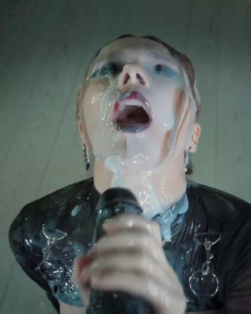 a liter of lube on my face