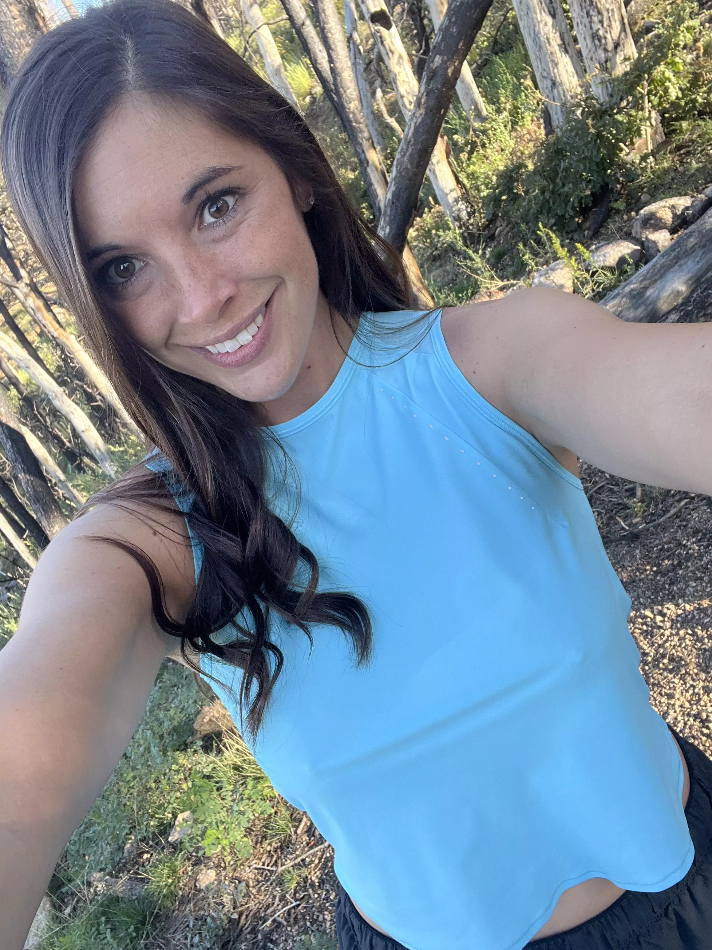 Braless in the woods