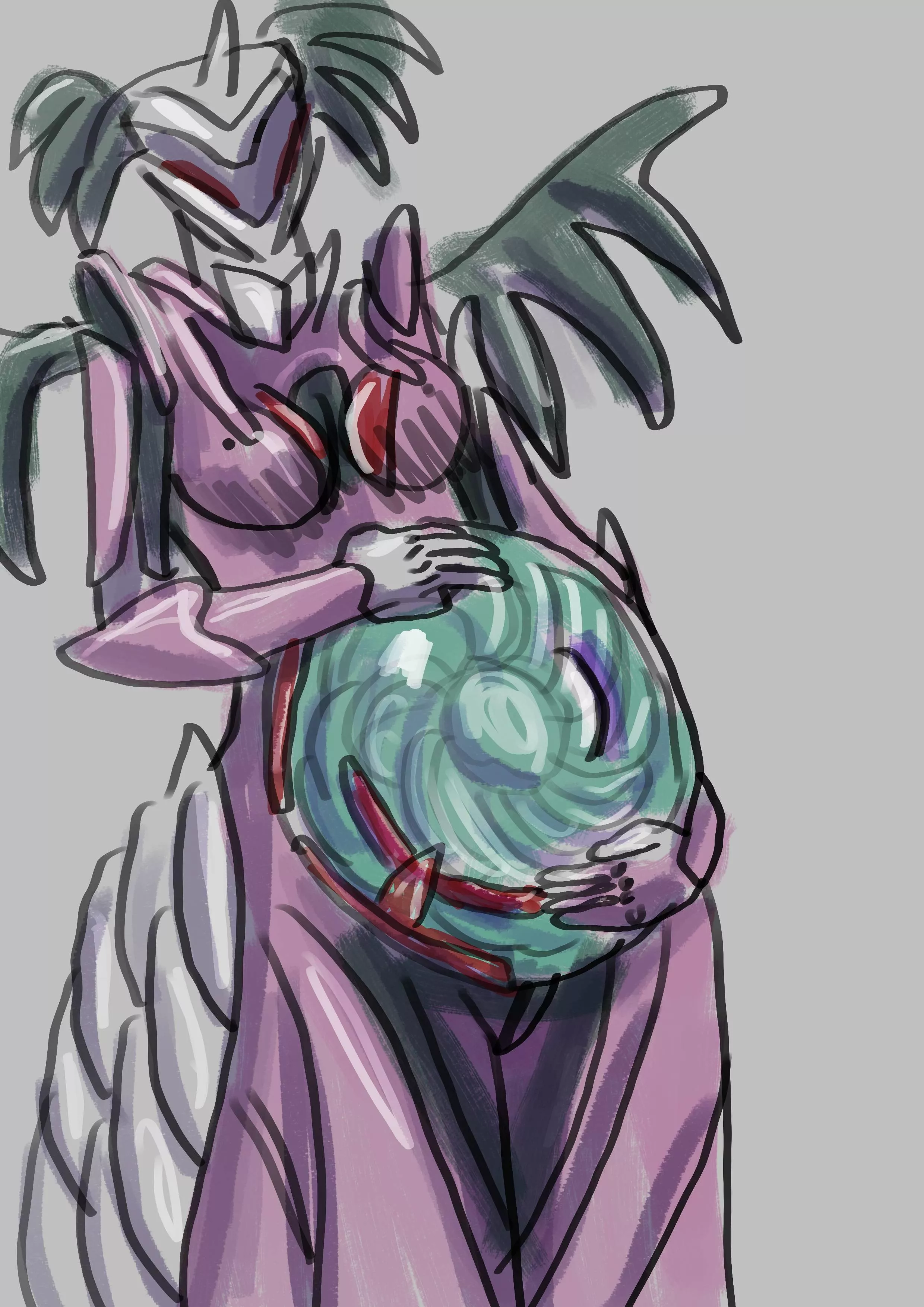 Coloured sketch of Jade by @burnerbird69