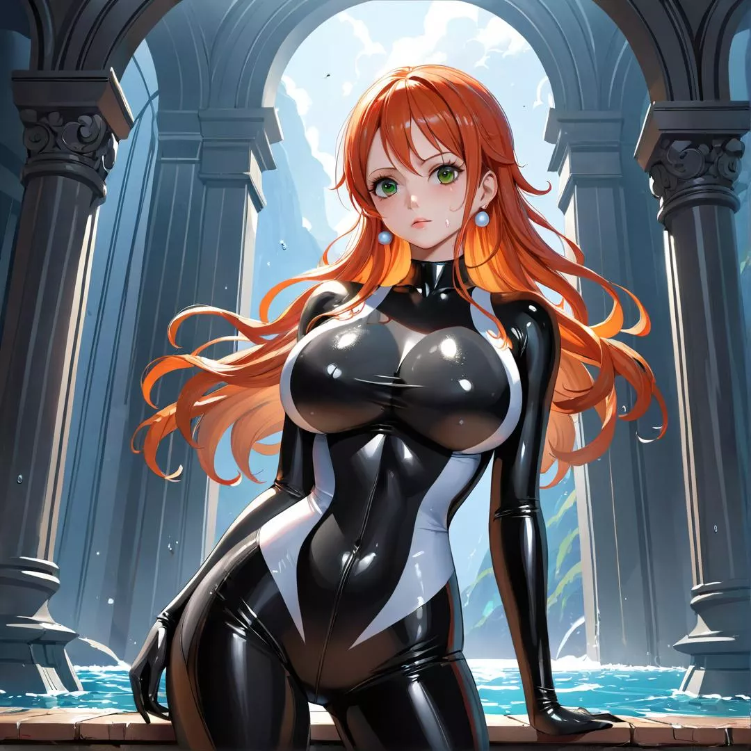 Nami in black bodysuit <3