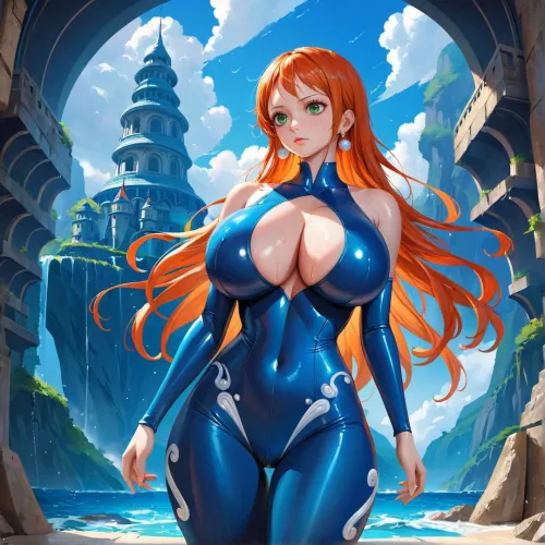 Nami in blue bodysuit <3