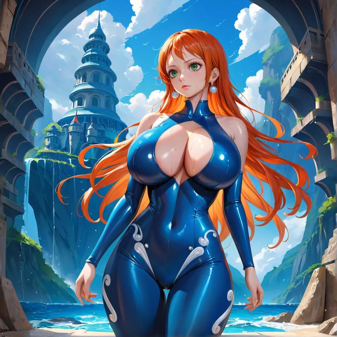 Nami in blue bodysuit <3