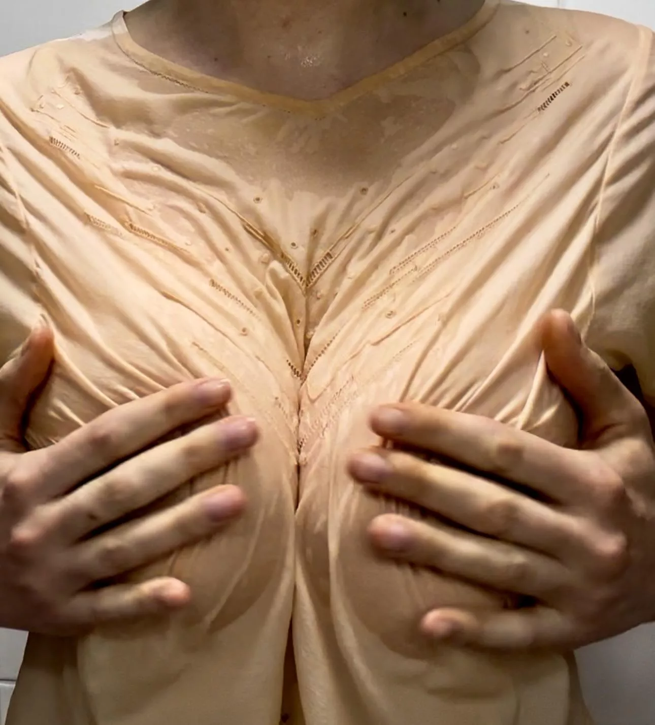 Soaking wet boobie massage