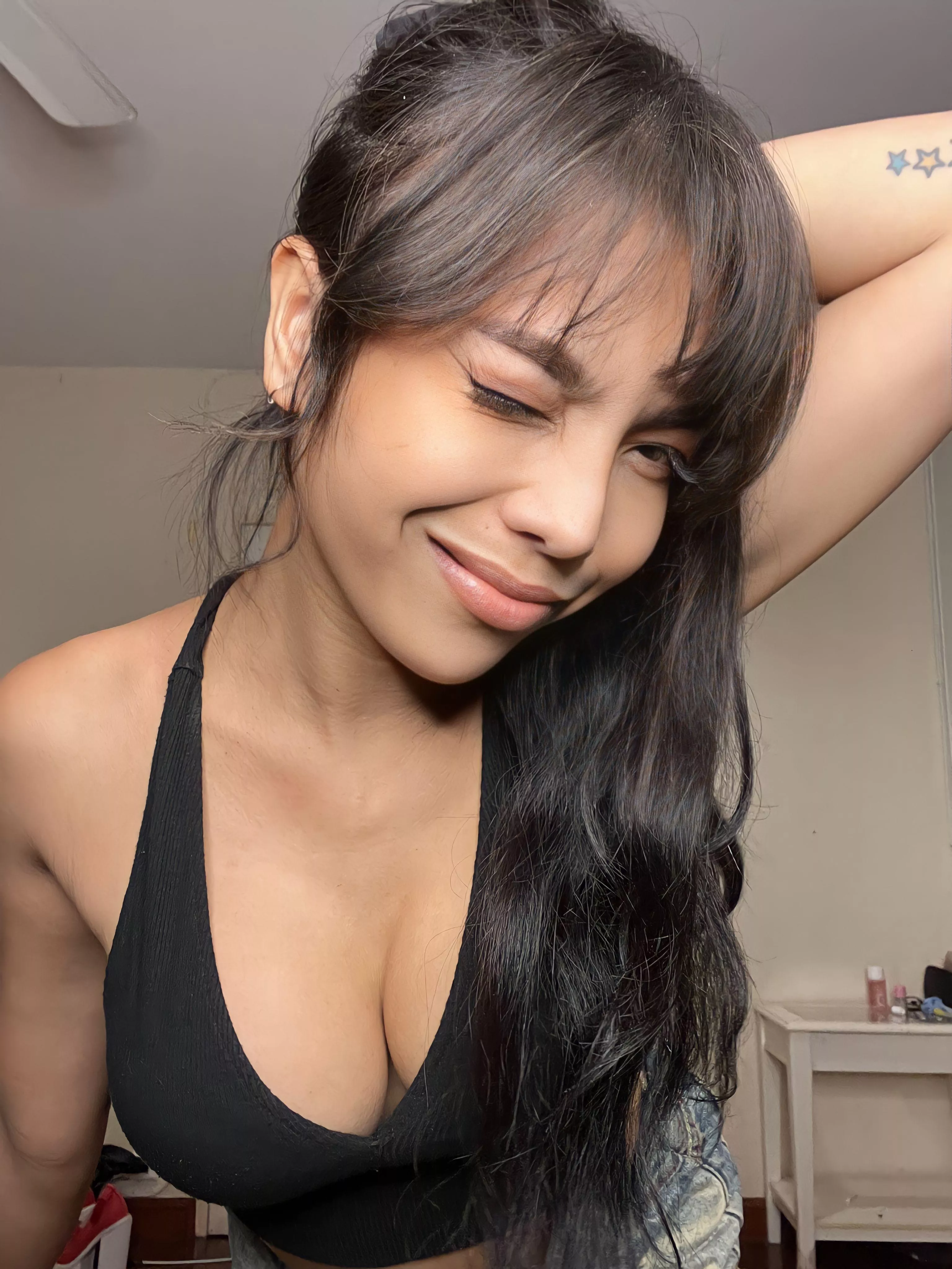 Thinking of u, and what you might like me to wear. 😊