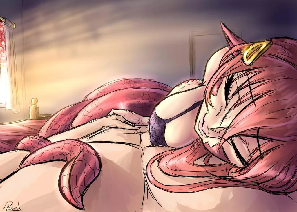 Cuddling with Miia, by Plasmidhentai on DeviantArt.