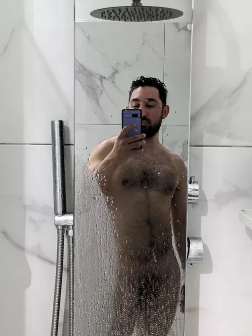 Freshly showered good boy 