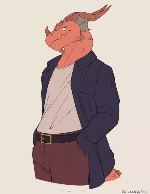 I drew my dragonborn again not too long ago! (art by me, @chickensnpies1 on twitter!)