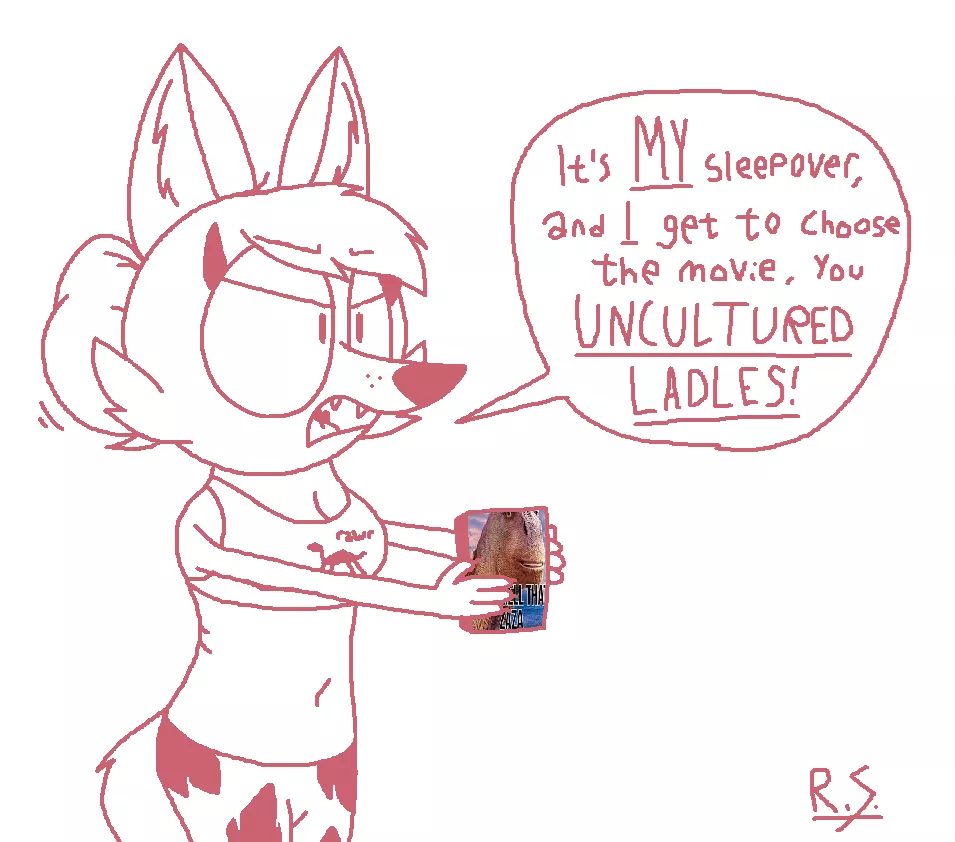 Let her choose what she wants to watch (art done by me)