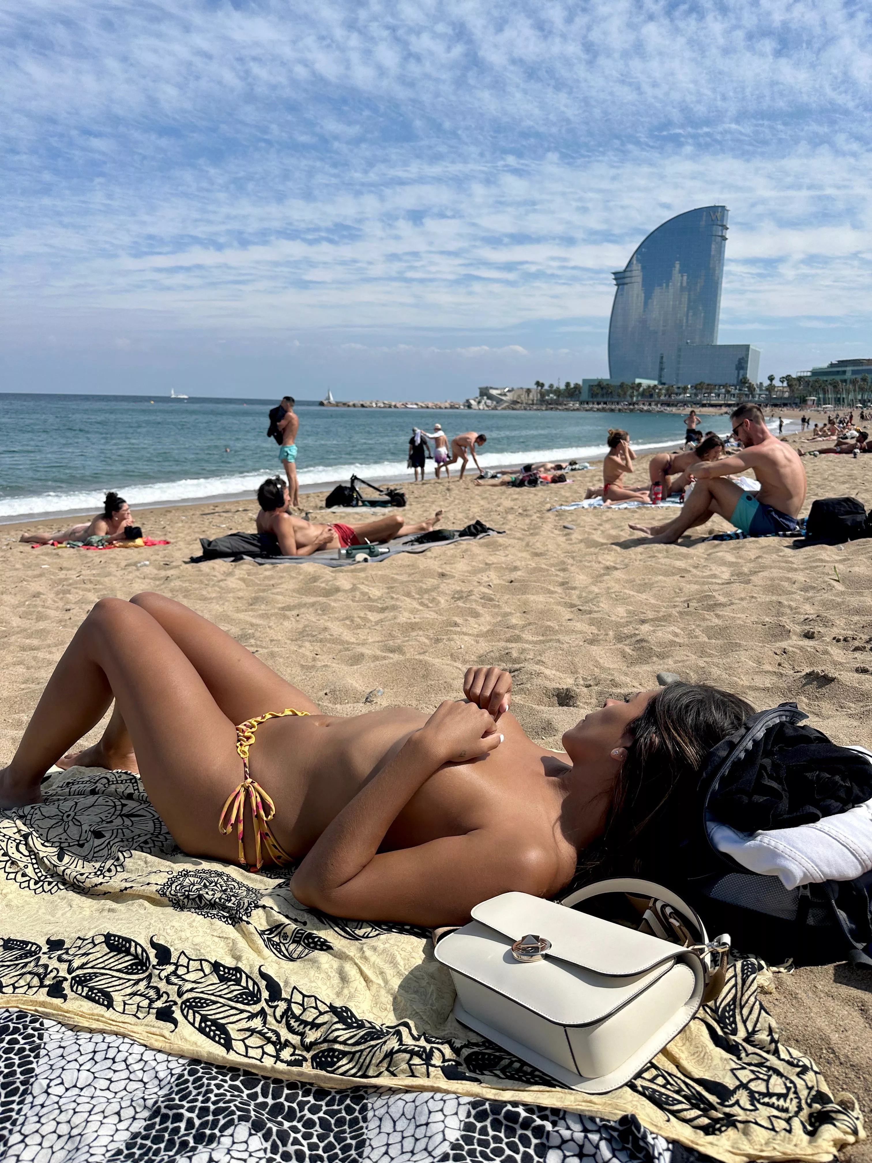 Loving the beach in Barcelona