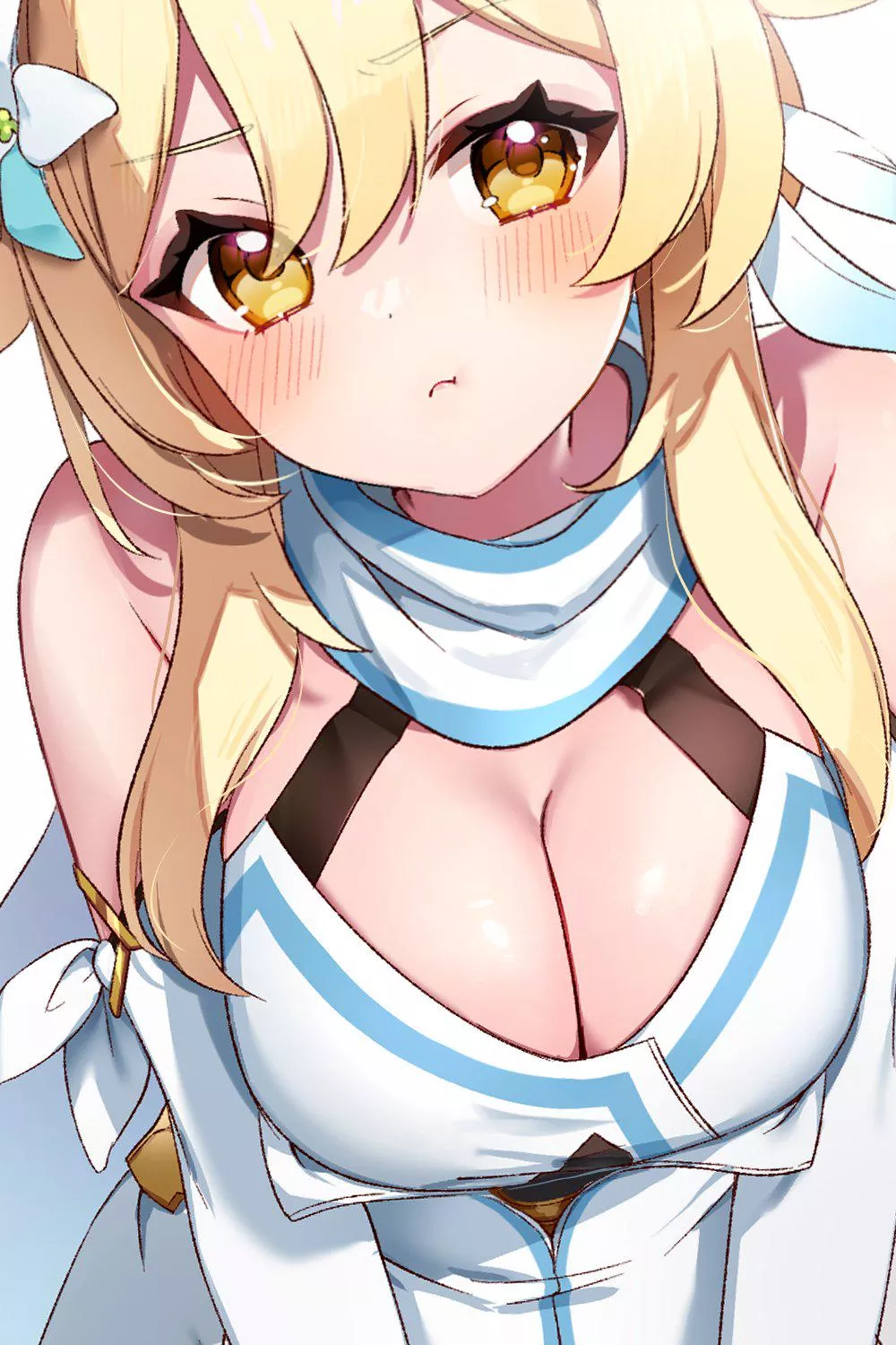 Pouting at her gacha pulls