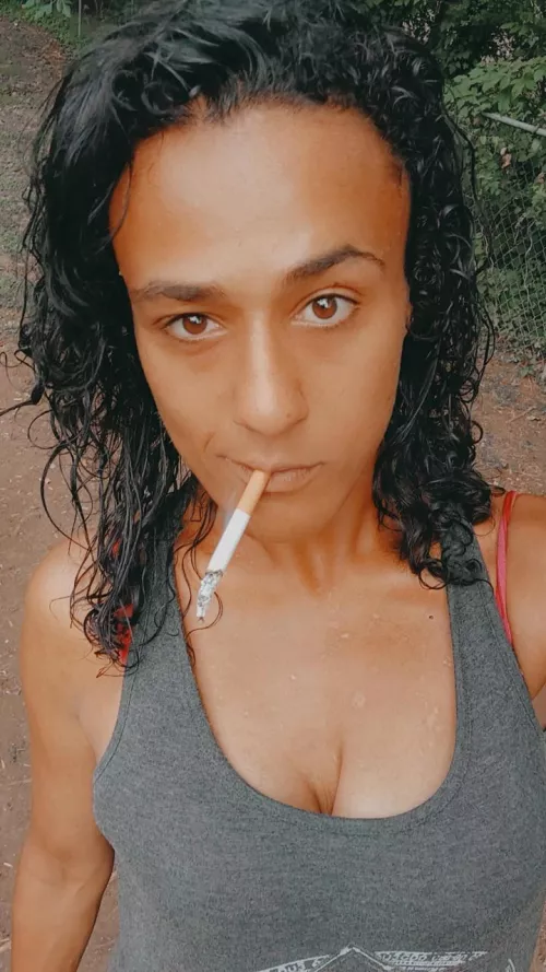 Who wants to see me smoke topless next time? 🌬