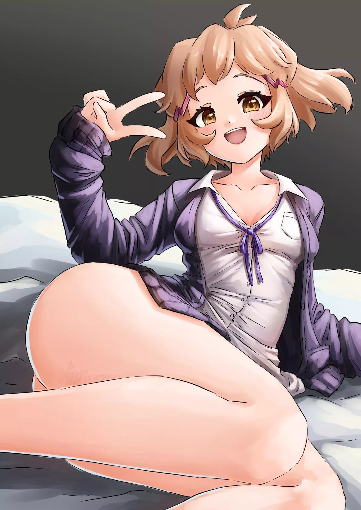 Hibiki in Okayu's outfit