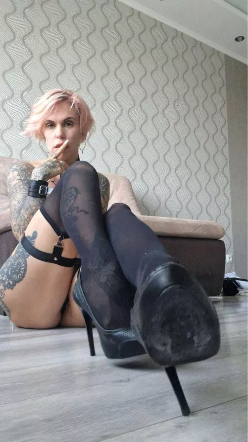 High heels and nylons: a recipe for a wild night.