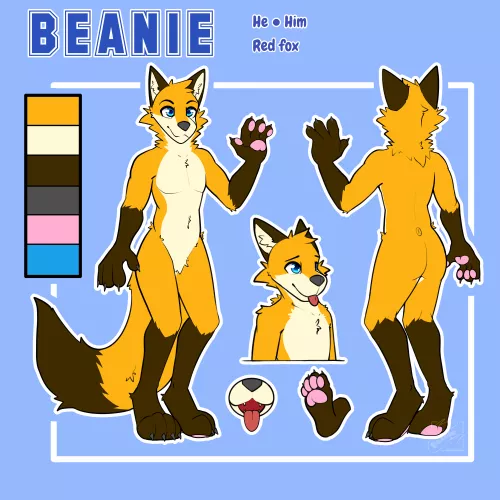 I'm just a normal fox boy :3 (finally made my fursona a ref sheet)