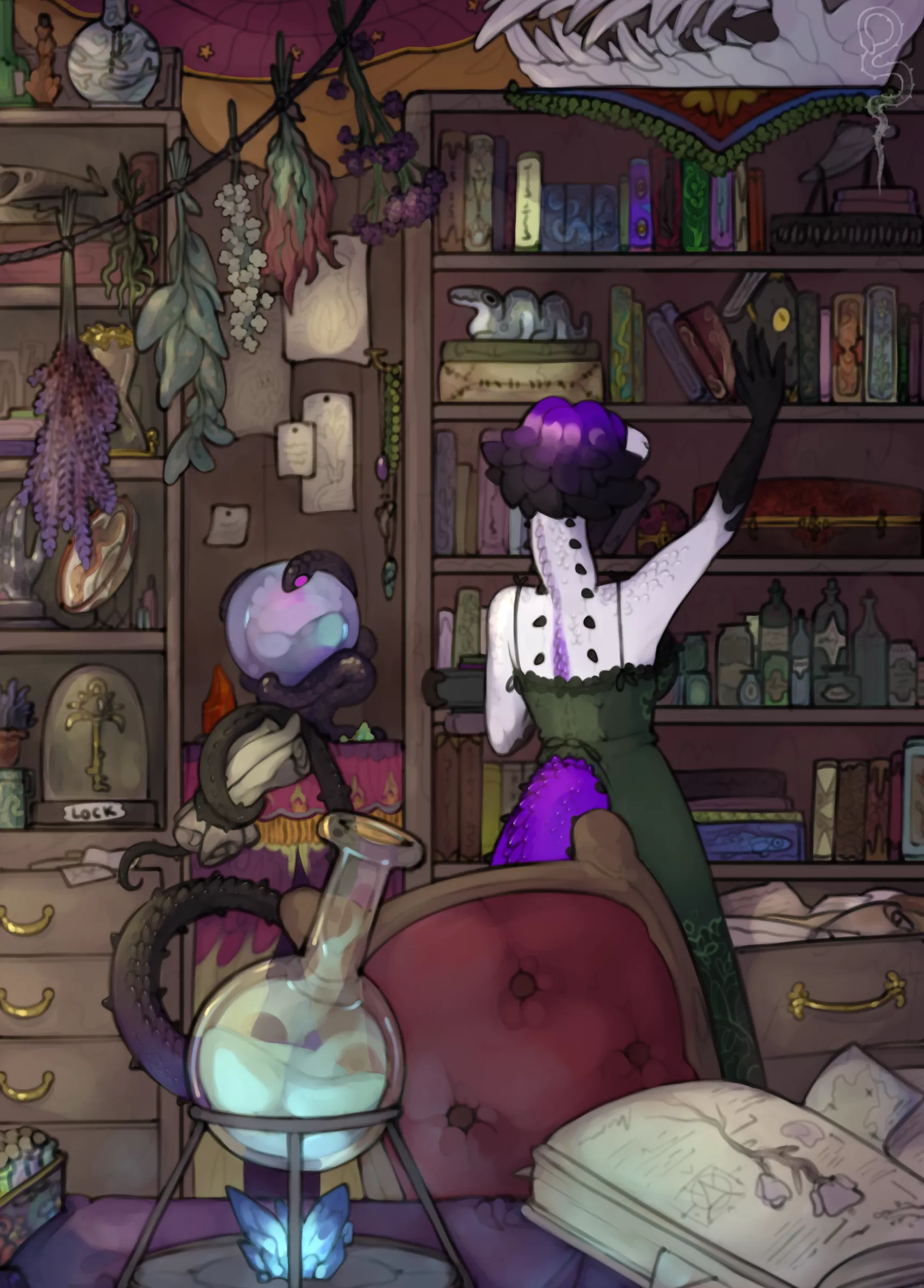 Just a glimpse of the crowded study :3
