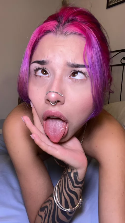 Waiting for you to put your big piece of meat inside my small&cute mouth