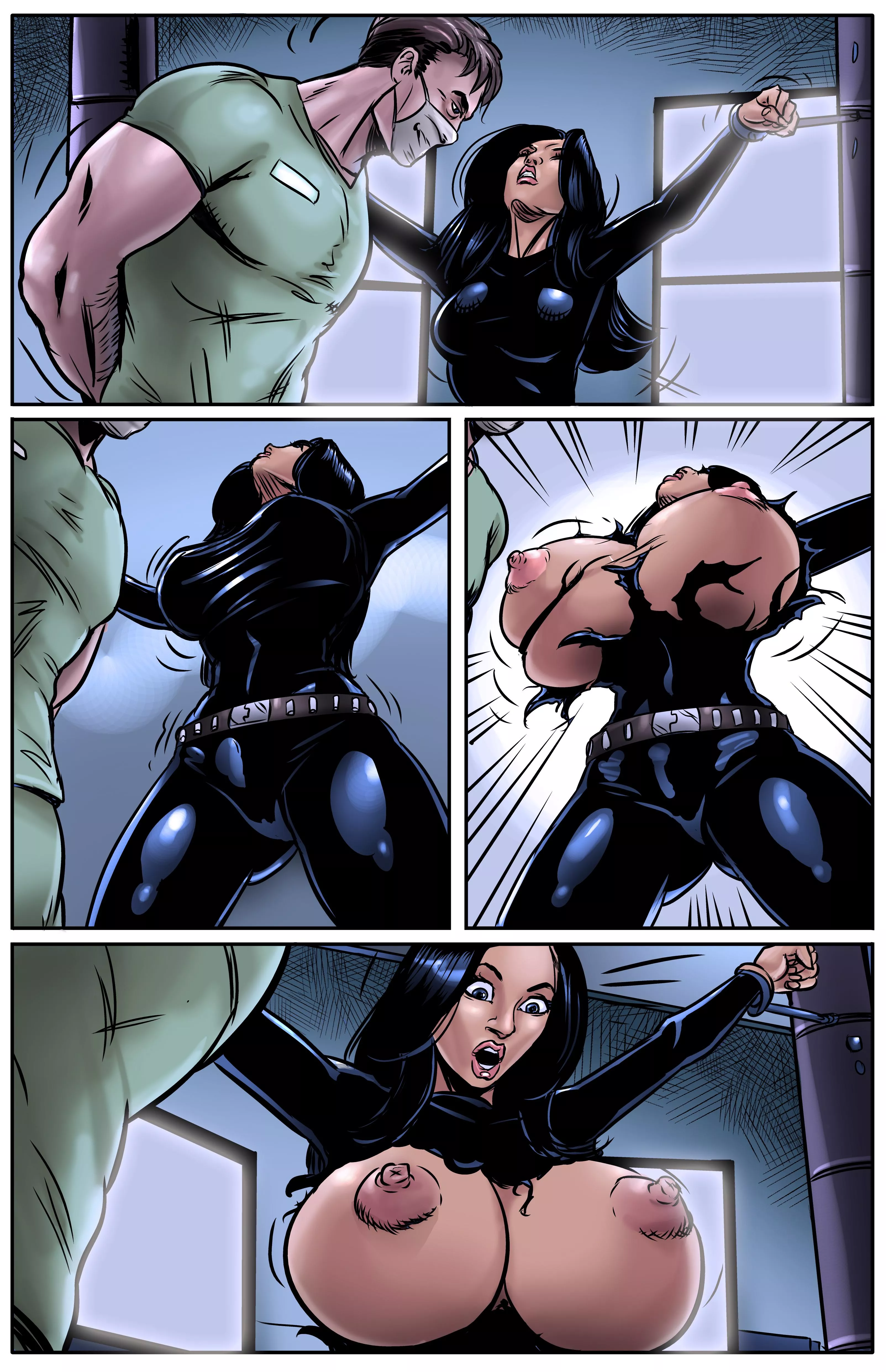 A quick intervention in a tied girl.