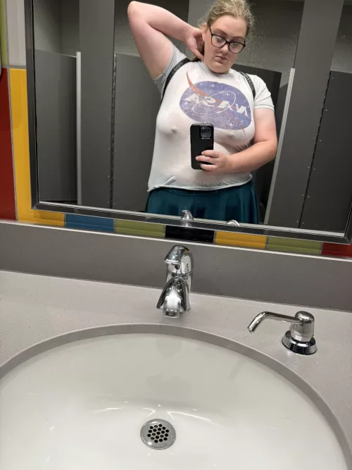 Braless out and about