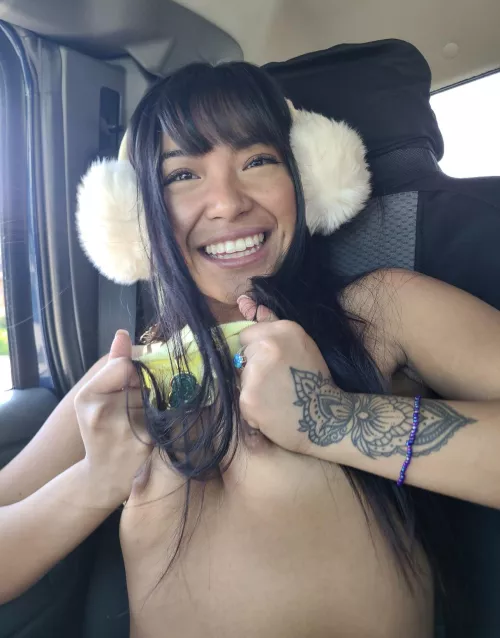 giggly bc someone saw! oops