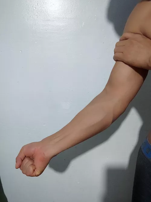 He squeezed my forearms!!