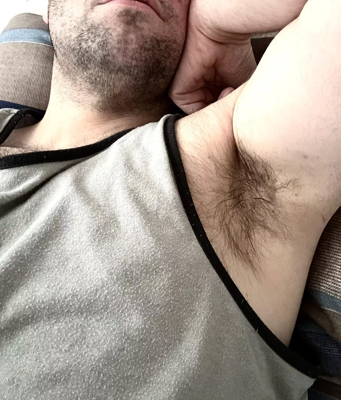 Just relaxing… gotta keep my pits out and exposed for you 😈👅