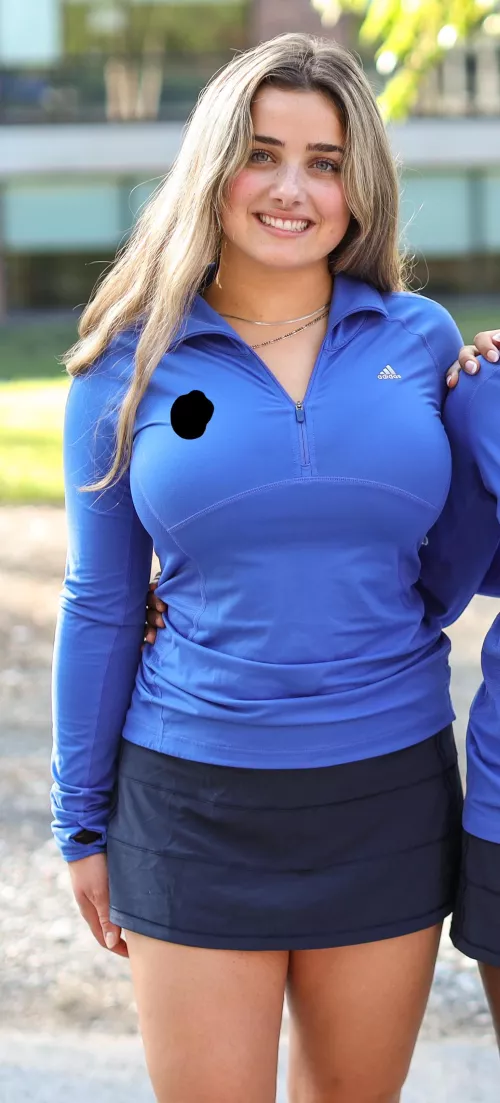 Tennis outfit can't hide them