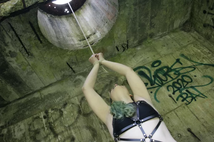 Tied up so my friends can freely use me